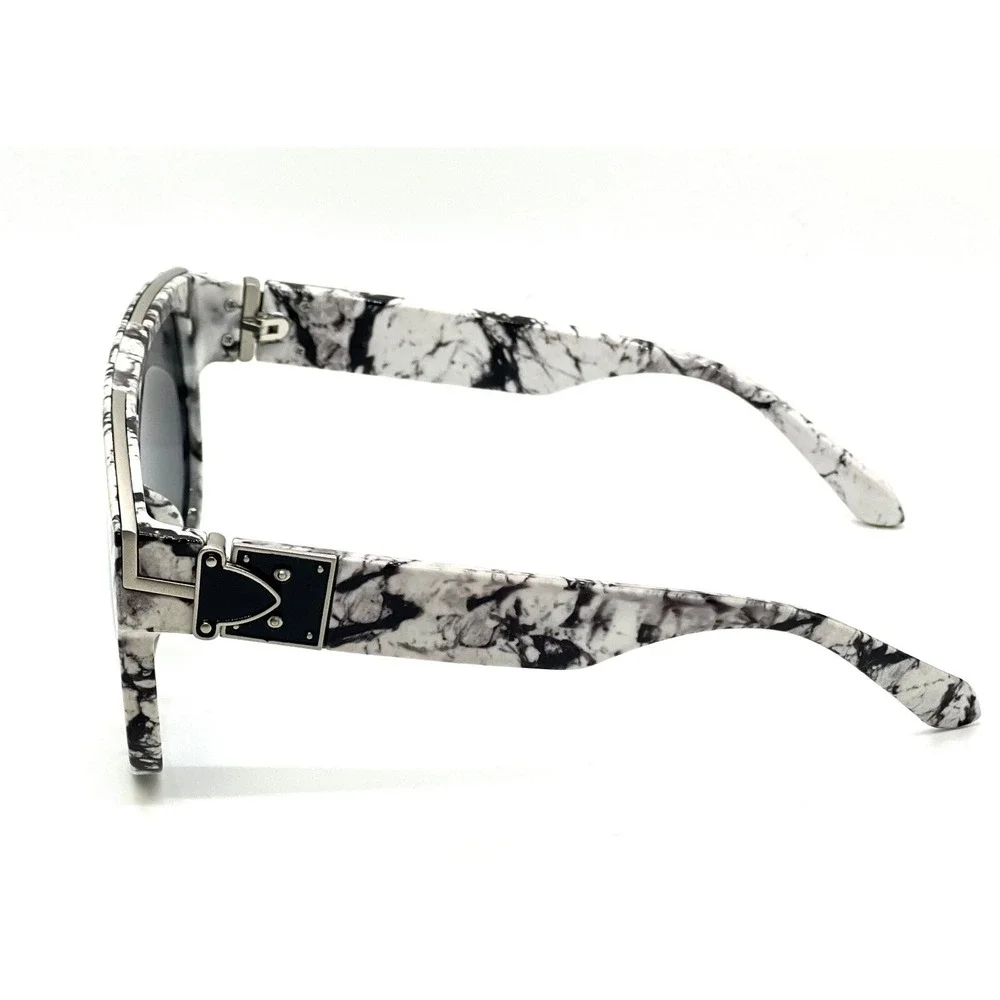 Sunglasses Men's Silver Mirrored‎ Lens Fashion Marble Frame Beach Trendy Style
